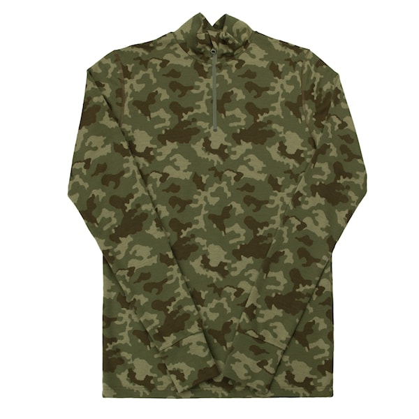 Heren zipp longsleeve Camouflage | 100% wol