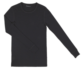 Heren longsleeve Zwart | Wol