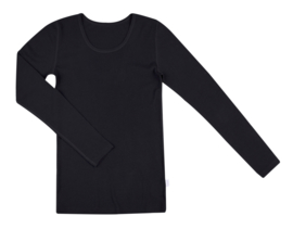 Dames basic longsleeve Zwart | Wol