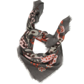 Wollen vierkante sjaal Girandole | Grijs