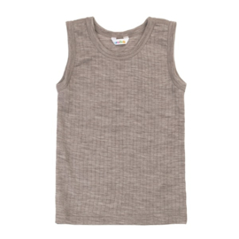 Mouwloos kinderhemd | Joha | Sesam | 100% merinowol