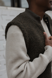 Wollen bodywarmer Just | Khaki