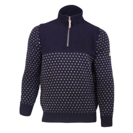 Wollen herentrui Sverre half zip | Blauw