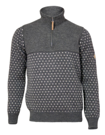 Wollen herentrui Sverre half zip | Grijs