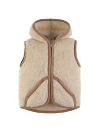 Wollen kinderbodywarmer | Beige