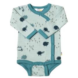 Overslag romper Sheep Blue | Wol/katoen