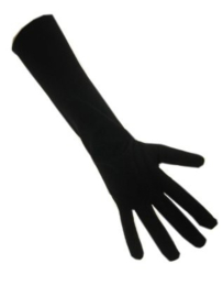 Handschoen zwart lang.