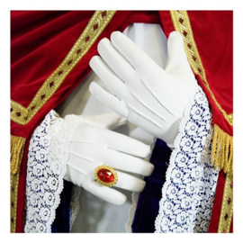 Handschoen wit lang DeLuxe (40cm)