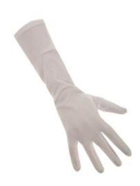 Handschoen wit lang.