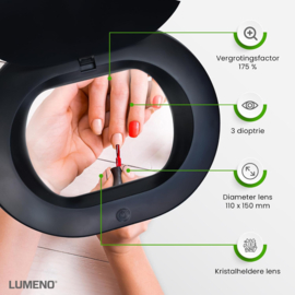 Loeplamp-110x150mm Lens-5 dioptrie-60LED