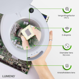 Loeplamp-152mm LENS-3 dioptrie-80LED