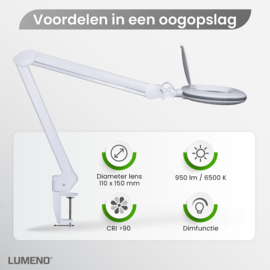 Loeplamp-110x150mm LENS-5 dioptrie-60LED