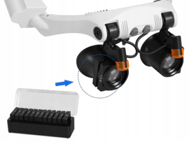 Loep-Horlogemakersbril-Reparatie-25x 20x LED