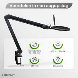 Loeplamp-110x150mm Lens-5 dioptrie-60LED