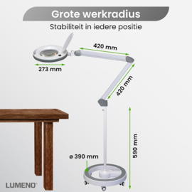 Loeplamp-152mm LENS-5 dioptrie-80LED-Statief
