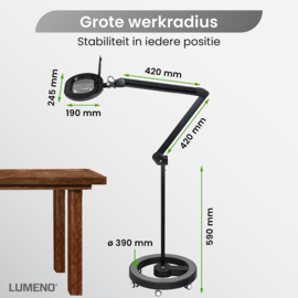 Loeplamp-110x150mm Lens-3 dioptrie-60LED-Statief