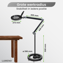 Loeplamp-152mm LENS-5 dioptrie-80LED-Statief