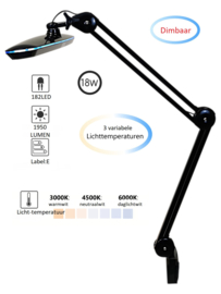 Werklamp met dimfunctie-182LED-