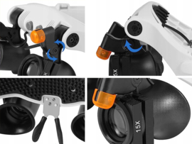 Loep-Horlogemakersbril-Reparatie-25x 20x LED