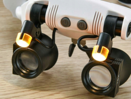 Loep-Horlogemakersbril-Reparatie-25x 20x LED