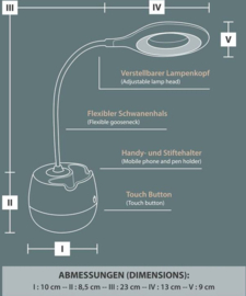 Bureaulamp-LED-Clever Touch-dimbaar