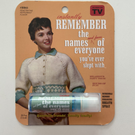 Remember all the man you’ve ever slept with breath spray
