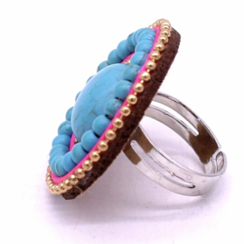 Ibiza ring roze multicolor