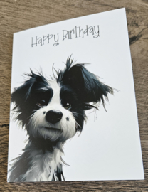 Kaart met Hond Happy Birthday