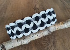 Paracord Halsband  Luna Zwart / Wit