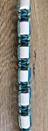 Anti-Tekenband met EM kralen 100% Natuurlijk Teal vanaf