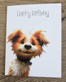 Kaart met Hond Happy Birthday