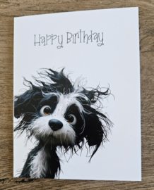 Kaart met Hond Happy Birthday