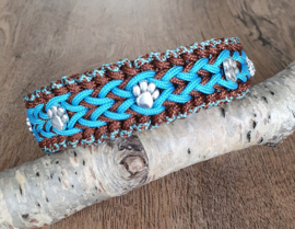 Paracord Halsband  Bo  Turquoise / Chocolate Brown
