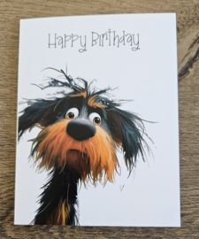 Kaart met Hond Happy Birthday