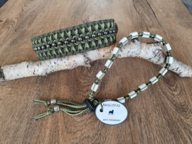 Paracord Halsband  Pip en Tekenband Set Groen