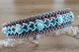 Paracord Halsband Bo Turquoise / Chocolate Brown