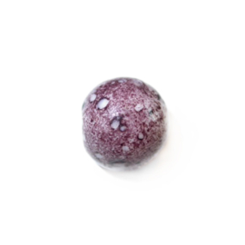 Purple round glassbead with white