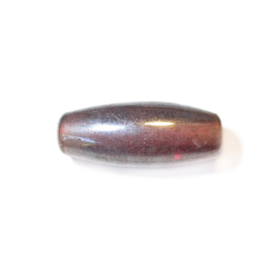 Purple brownish oblong glass bead