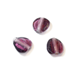 Purple flat glass bead