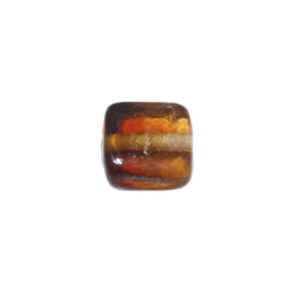 Brown square glass bead