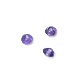 Purple discform glass bead