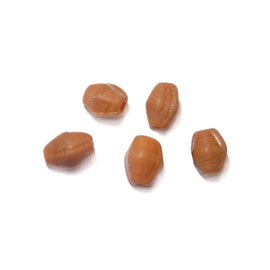 Frosted Orange glass bead with rounded corners
