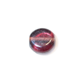 Purplebrown discusform glass bead, luster