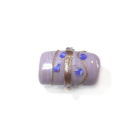 Italian style, purple glass bead with gold colored decoration