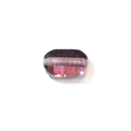 Purple oblong glass bead with rounded corners