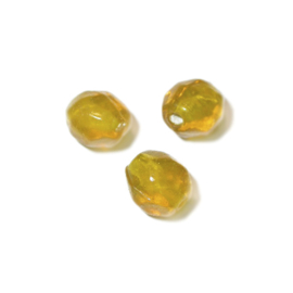 Yellow bicone glass bead
