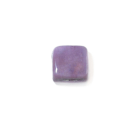 Purple flat, square glass bead