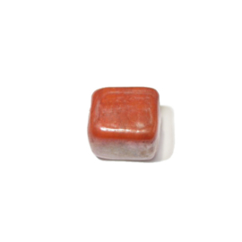 Oranje vierkante glaskraal met glans