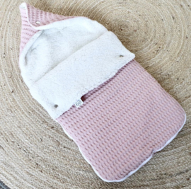 Maxi cosi zak - Oud roze met heerlijk warme teddy stof