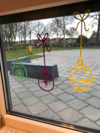 Raamsticker | KERSTBALLEN MIX KLEUREN